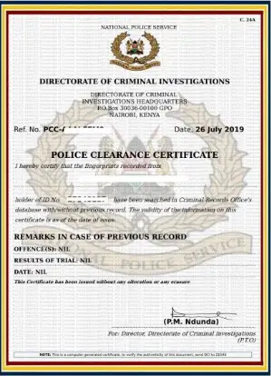 Certificate of Good conduct