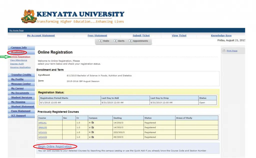 Access your Kenyatta University Student Portal