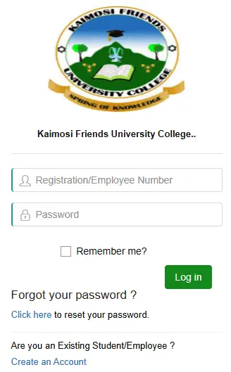 Accessing the Kaimosi Friends University College Student Portal