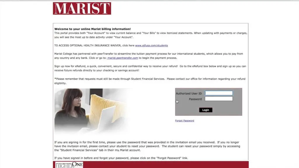 Accessing the Marist International University College Student Portal