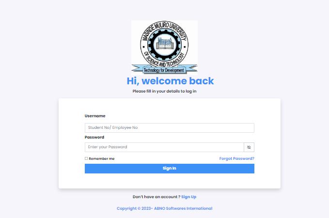 Accessing the Masinde Muliro University of Science  Technology Student Portal