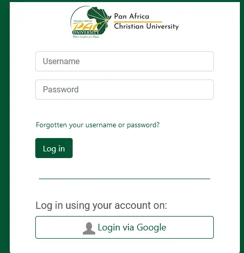 Accessing the Pan Africa Christian University Student Portal