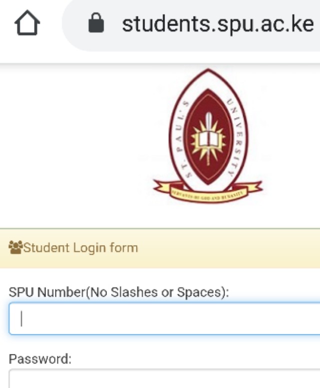 Accessing the St. Pauls University Student Portal