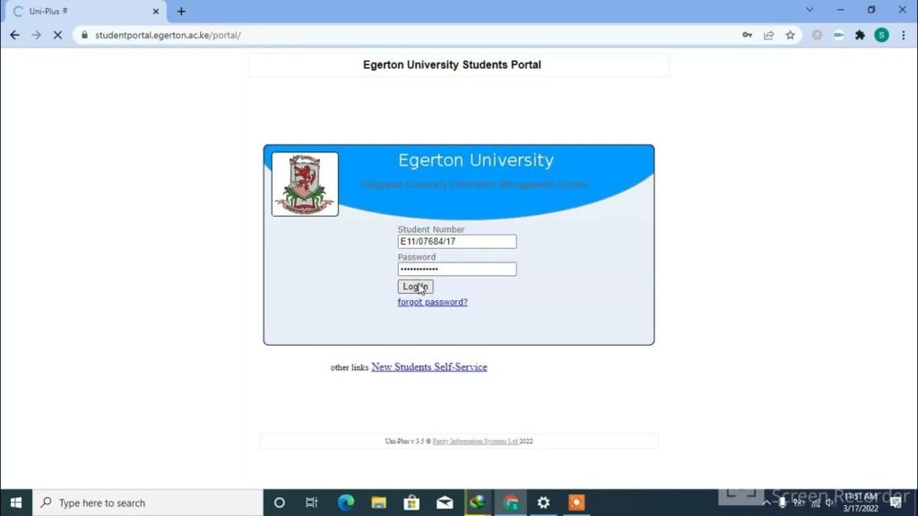 How to Access the Egerton University Student Portal