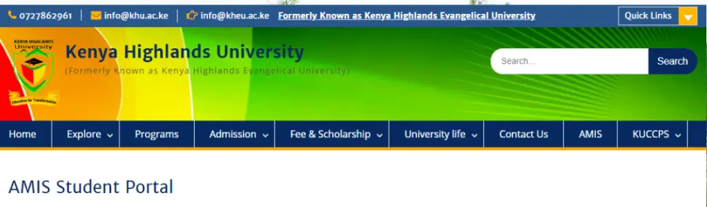 How to Access the Kenya Highlands Evangelical University Student Portal